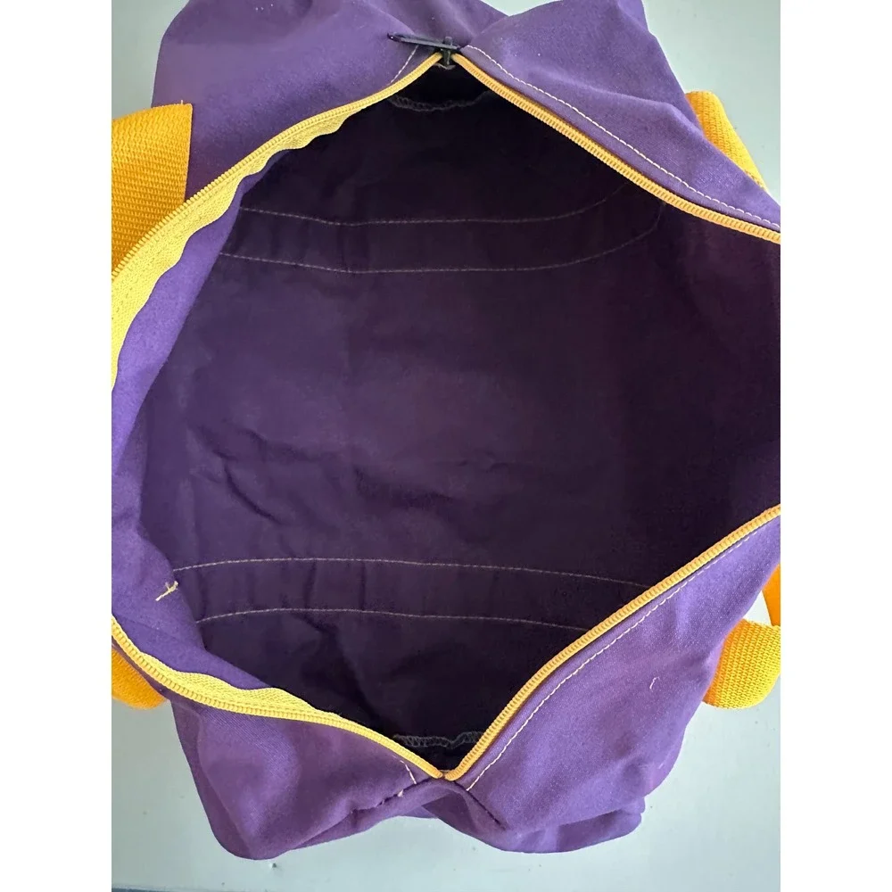 Vintage 80s Utah Jazz NBA Mini Duffle Bag Purple Gold Note Canvas Travel Gym Bag